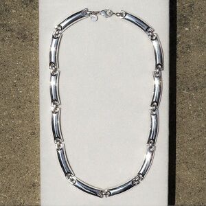 Vintage Henkel & Grosse Sterling Silver 925 Solid Bar Link 18” Necklace 72.4g
